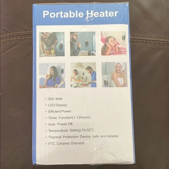 Compact Wall-Mounted Electric Heater - Black and White - Picture 11 of 11